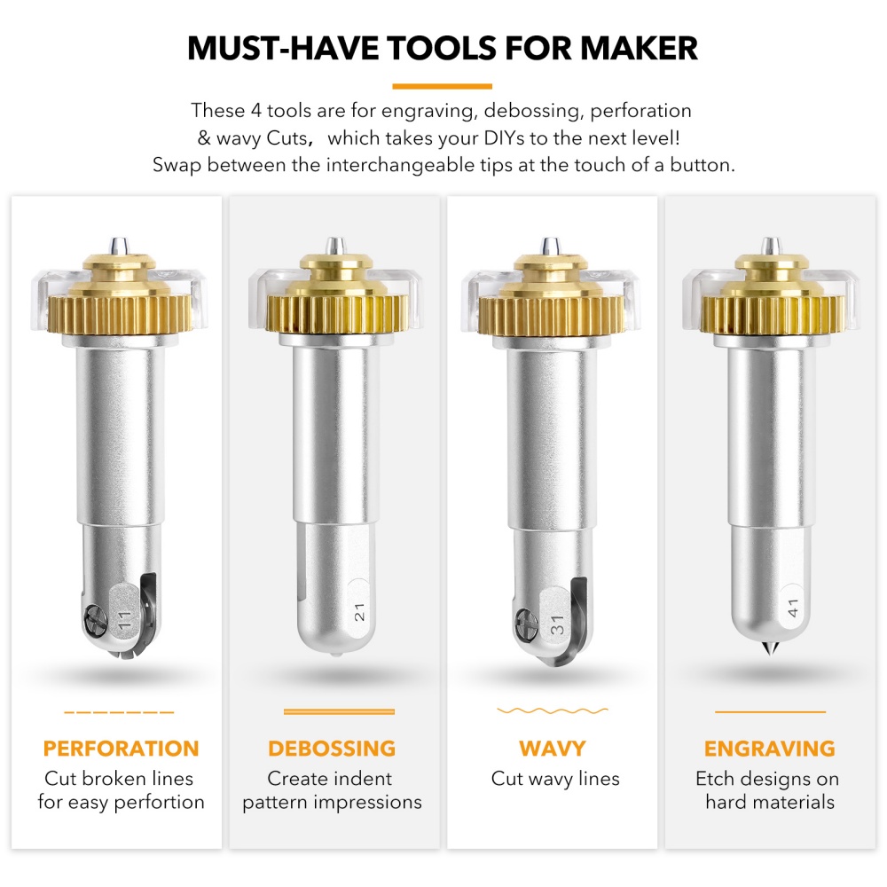 Diy Automation - 1 Stück Wellenschliff-Gravurspitze Kompatibel mit Maker/Maker