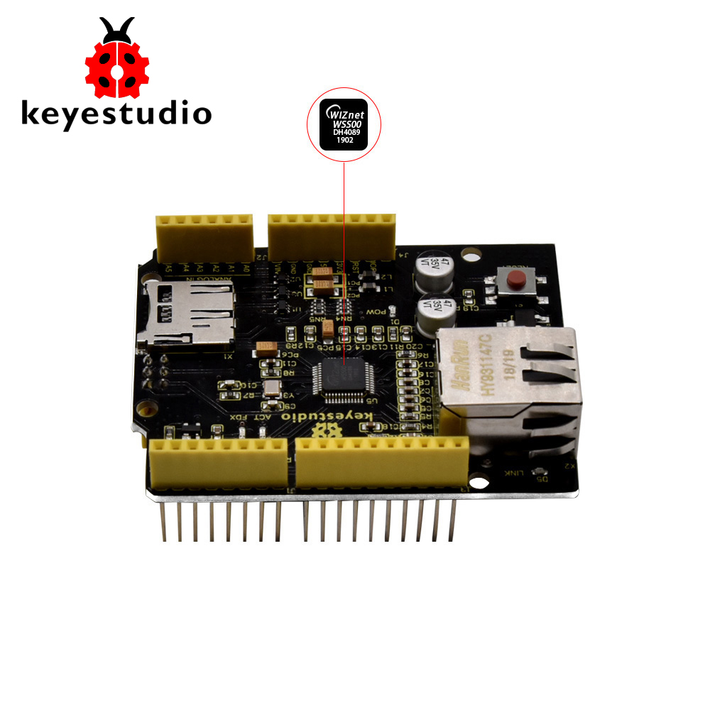 Ethernet Module W5500 - Keyestudio W5500 Ethernet Shield Ethernet-Steuerungserweiterungsplatine für
