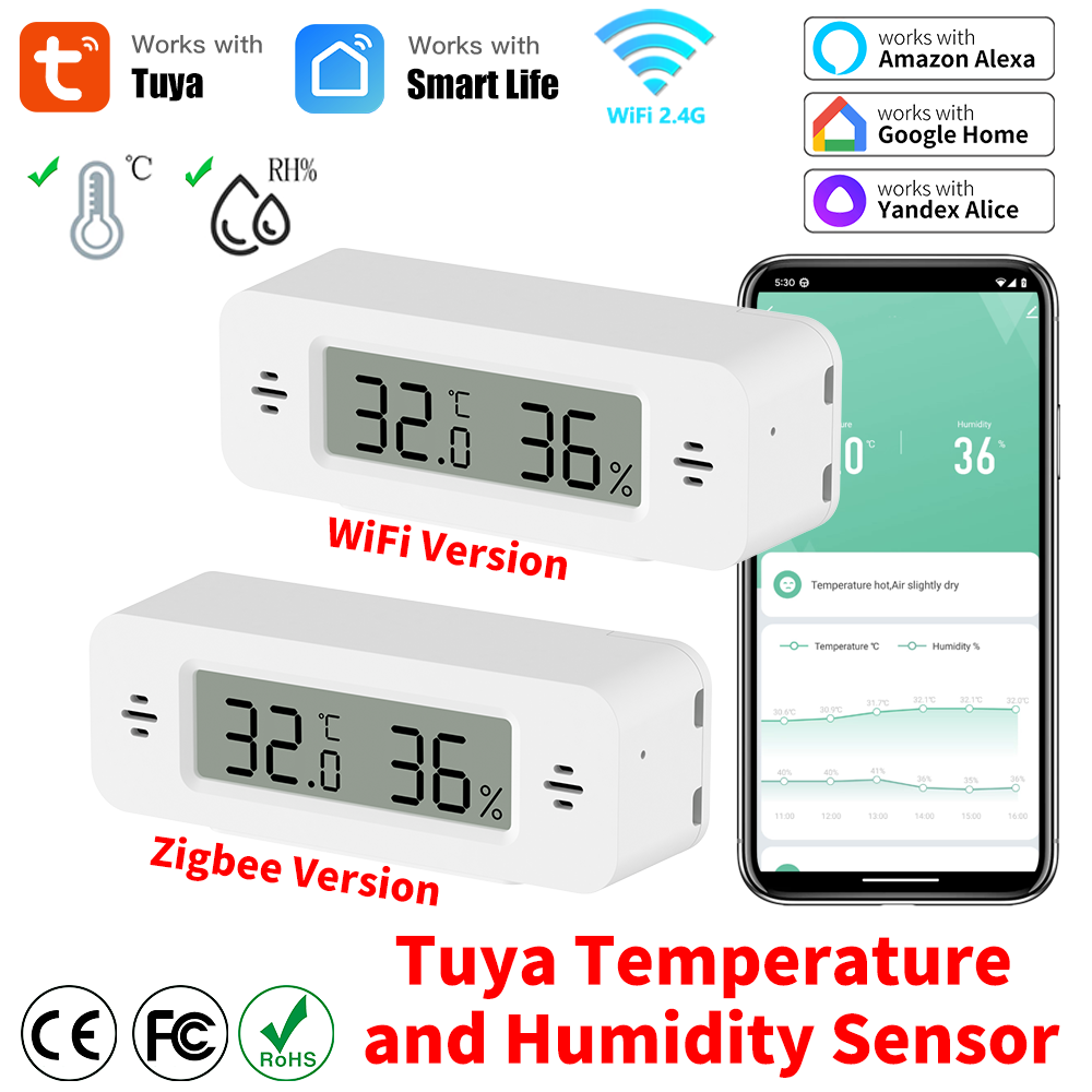Home Automation Technology - Tuya WiFi/Zigbee Temperatur-Feuchtigkeitssensor Smart Home Automation