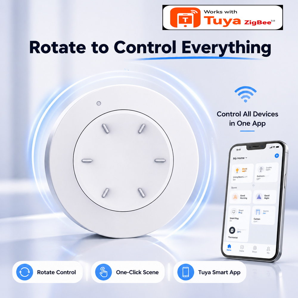 Home Automation Technology - Intelligenter ZigBee-Drehschalter Kompatibel mit Tuya Smart