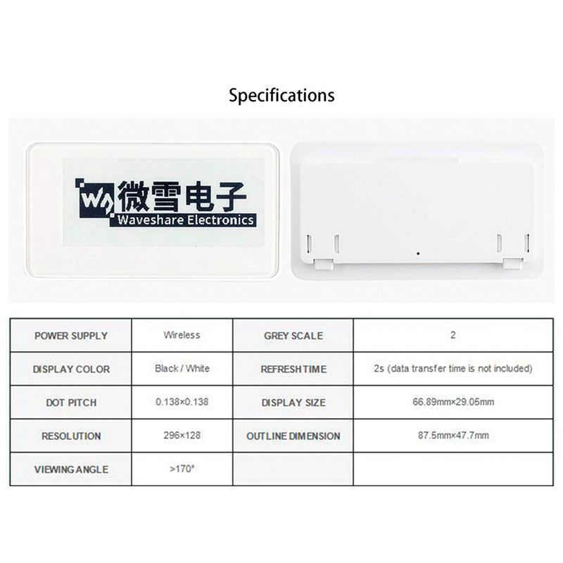Display Epaper 2.9 - Neues 2,9 Zoll kabelloses NFC-betriebenes EPaper