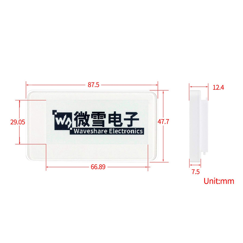 Display Epaper 2.9 - RISE Waveshare 2,9 Zoll kabelloses NFC-betriebenes