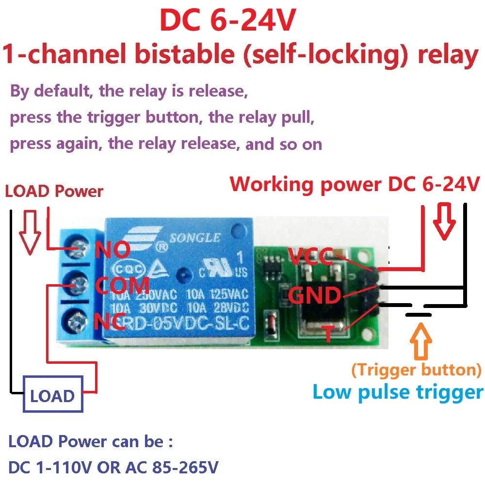 Home Automation With Arduino - DC 6V 9V 12V 24V Flip-Flop-Relaismodul,