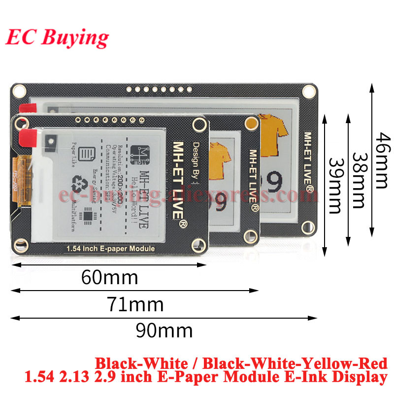 1,54'' 2,9'' 2,13'' 2,9 2,13 1 – Display Epaper 2.9 Bewertung und Preis