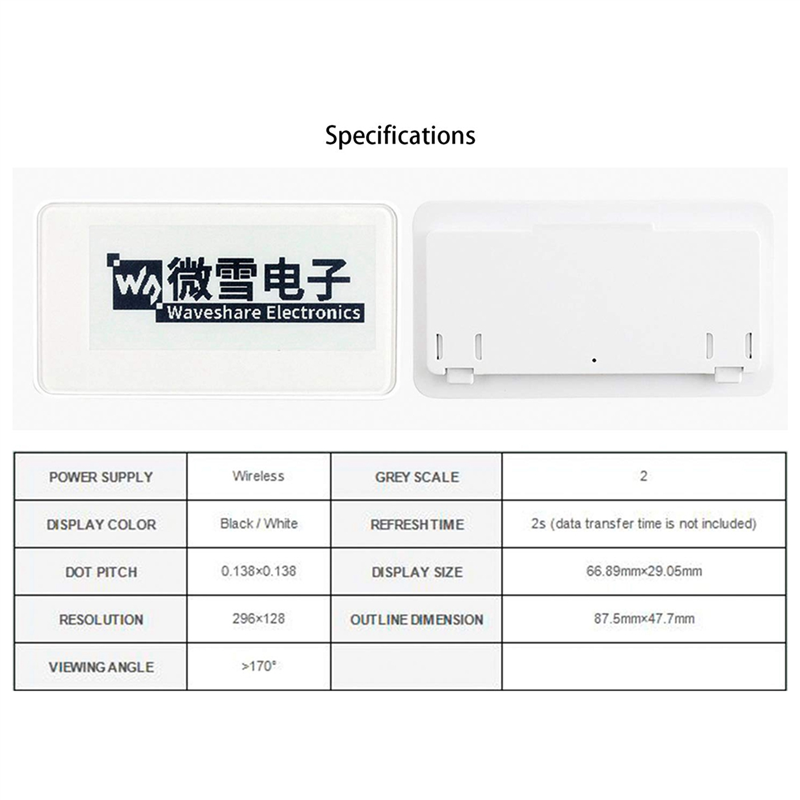 Waveshare 2,9 Zoll kabelloses  – Display Epaper 2.9 Bewertung und Preis